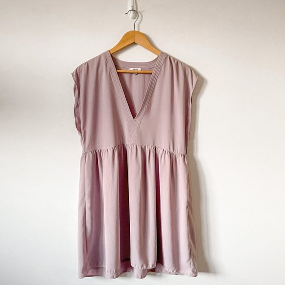 Aritzia Dresses & Skirts - Aritzia Wilfred V Neck Babydoll Talma Dress Lavender Lilac Sz M